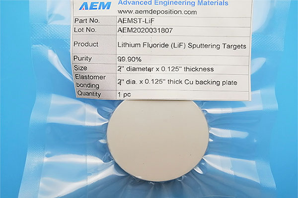Lithium Fluoride Sputtering Targets (LiF)
